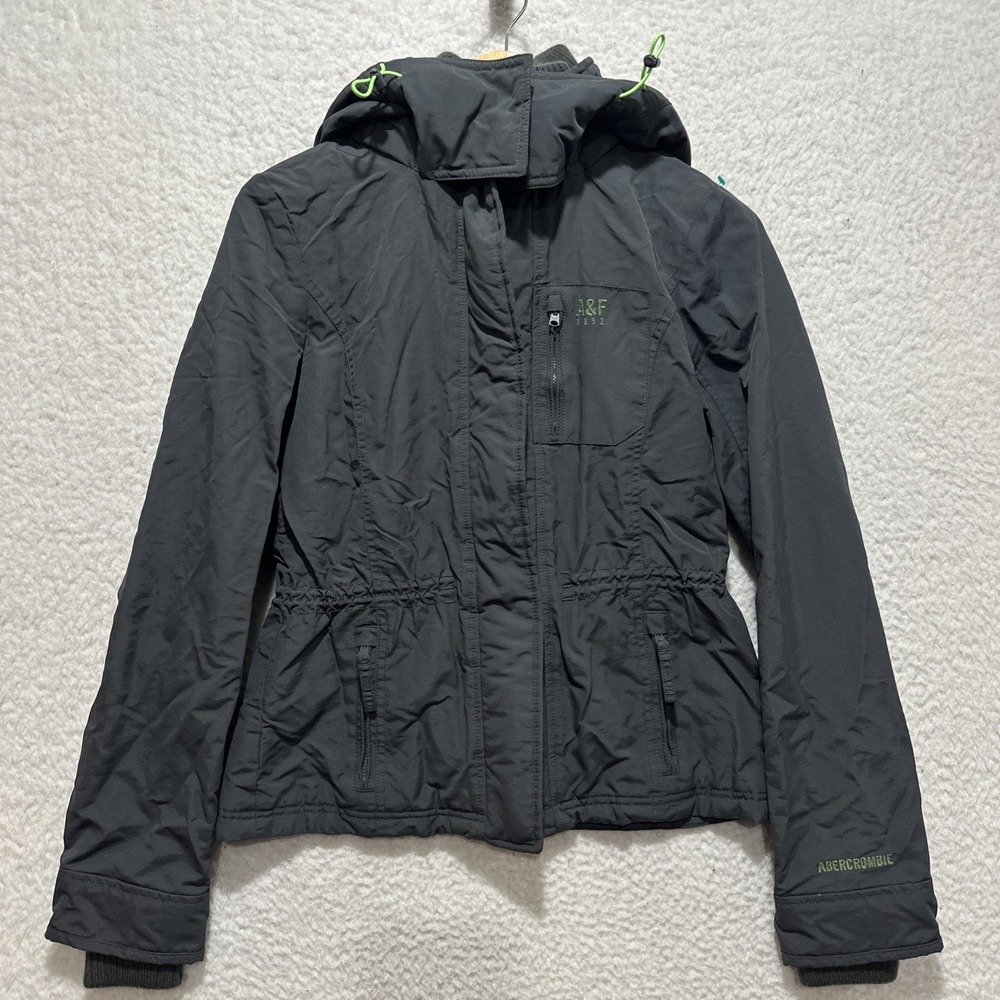 Abercrombie & Fitch AF Women's M Winter‎ Coat Parka Gray Hooded Full Zip